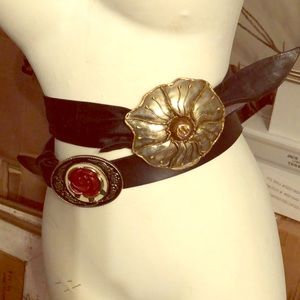 2 BELTS- TAXCO SILVER & Bronze BURSTING SUN-1 ROSE (In Bra &Belt box)